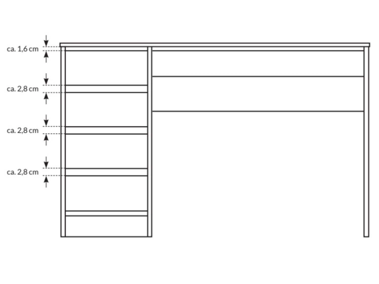 Schreibtisch mit Schubladen Anes Beige