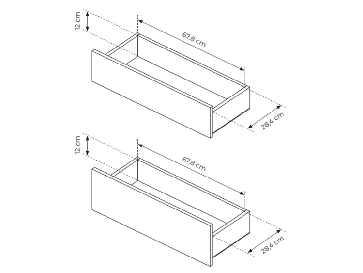 Kommode mit sechs Schubladen 160 cm Fascino Eiche Cremona, Schwarz