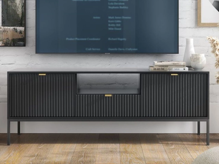 Wohnzimmerset Amber Schwarz