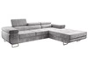 Ecksofa L-Form Rechts mit Schlaffunktion und Bettkasten Solam Hellgrau