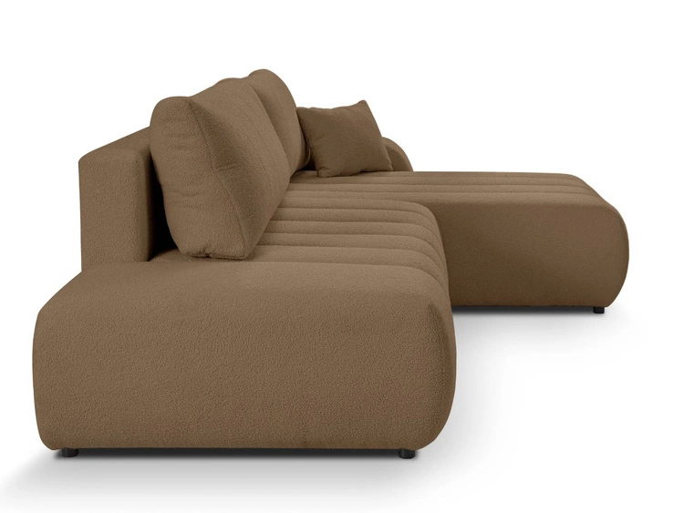 Ecksofa mit Schlaffunktion und Bettkasten Rechts Adoro Braun