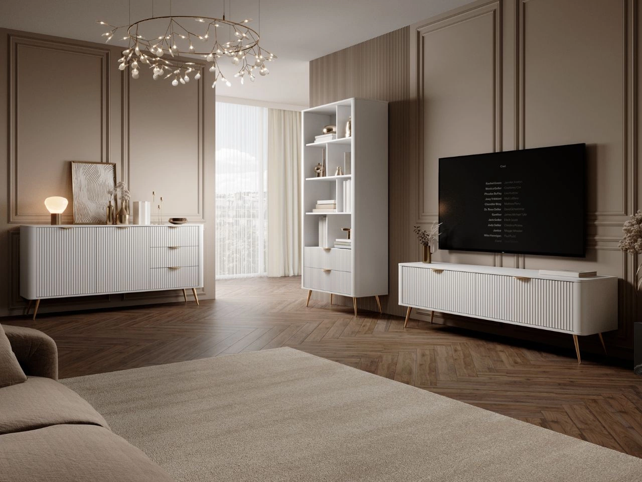 Wohnzimmer-Set Latina Weiß