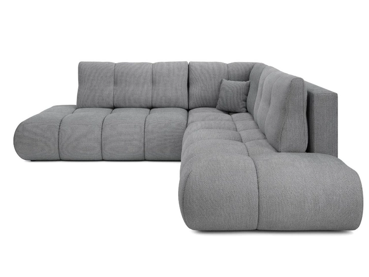 Ecksofa mit Schlaffunktion und Bettkasten Links Kair Grau