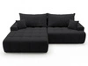 Ecksofa L-Form mit Schlaffunktion und Bettkasten Tulio Links Schwarz