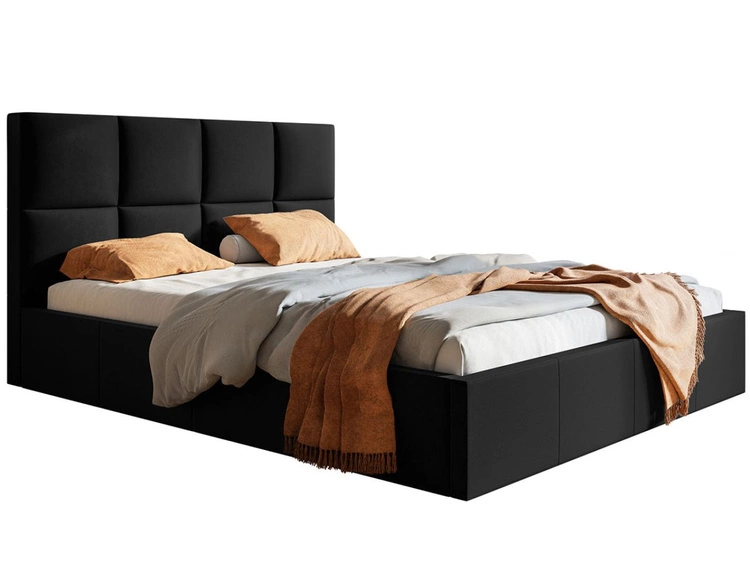 Polsterbett mit Bettkasten und Lattenrost 160x200 Malo Schwarz