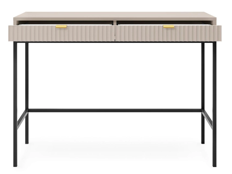 Schminktisch mit Schubladen Amber auf schwarzen Beinen