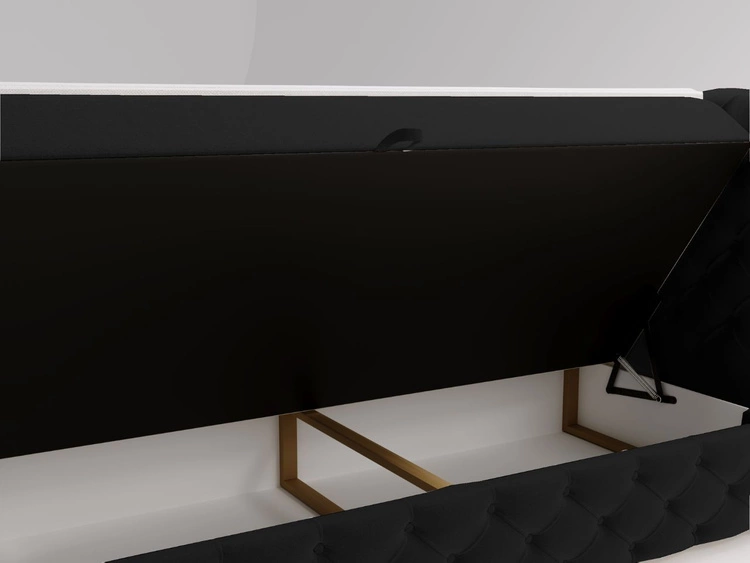 Boxspringbett mit Bettkasten 120x200 Canolo Schwarz