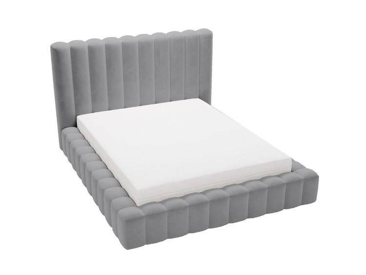 Polsterbett mit Bettkasten und Lattenrost 140x200 Rotto Grau