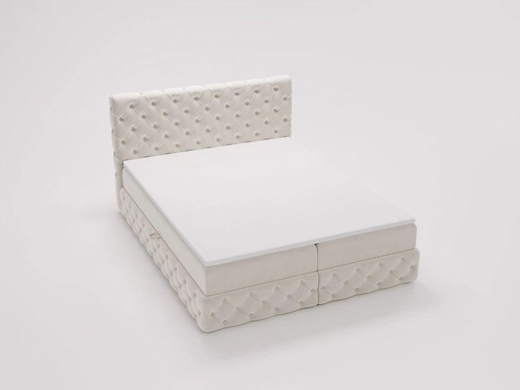 Boxspringbett mit Bettkasten 120x200 Canolo Creme