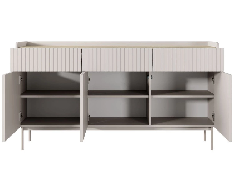 Kommode mit Türen und Schubladen Abios Beige, Scandi Eiche