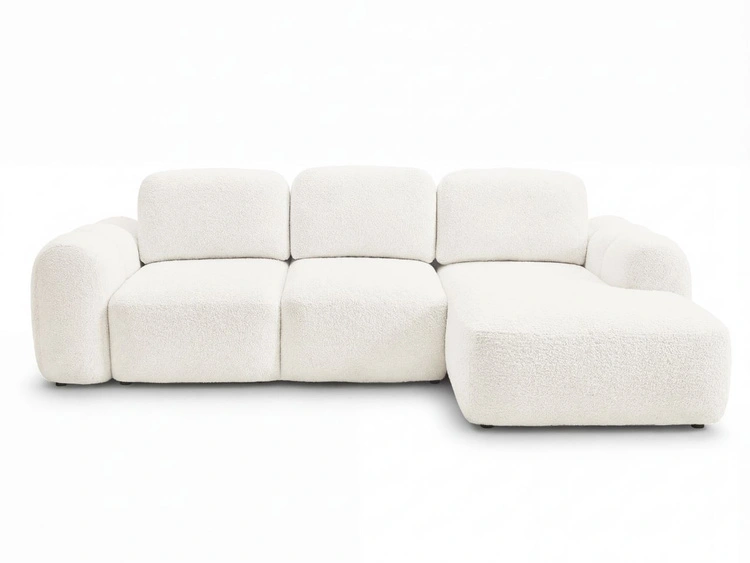 Ecksofa L-Form mit Schlaffunktion und Bettkasten Avelin Rechts Creme