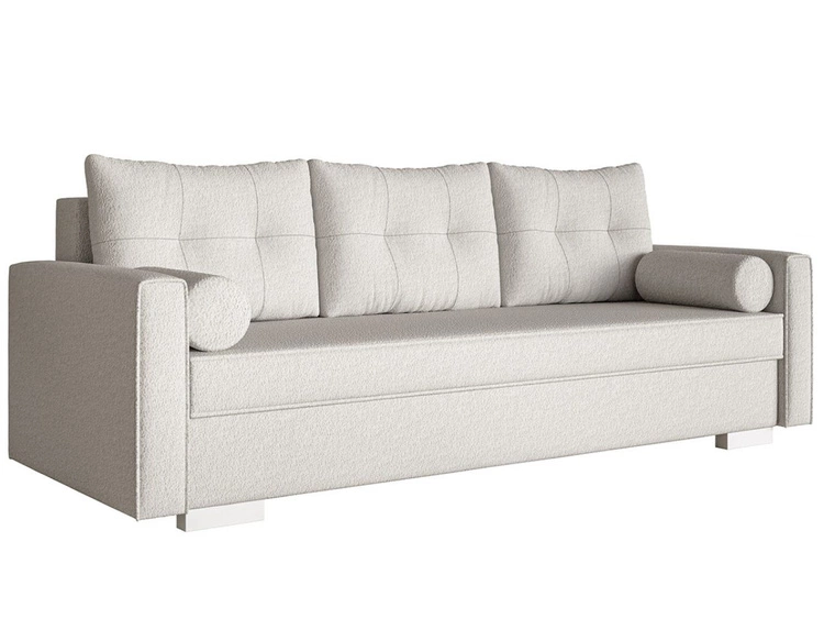 Schlafsofa mit Bettfunktion und Bettkasten Pori Creme