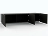 Set mit zwei TV-Lowboard mit Türen 150 cm Kioto Schwarz matt