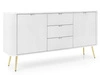Kommode mit Türen und Schubladen Viva Weiß auf Goldenen Beinen