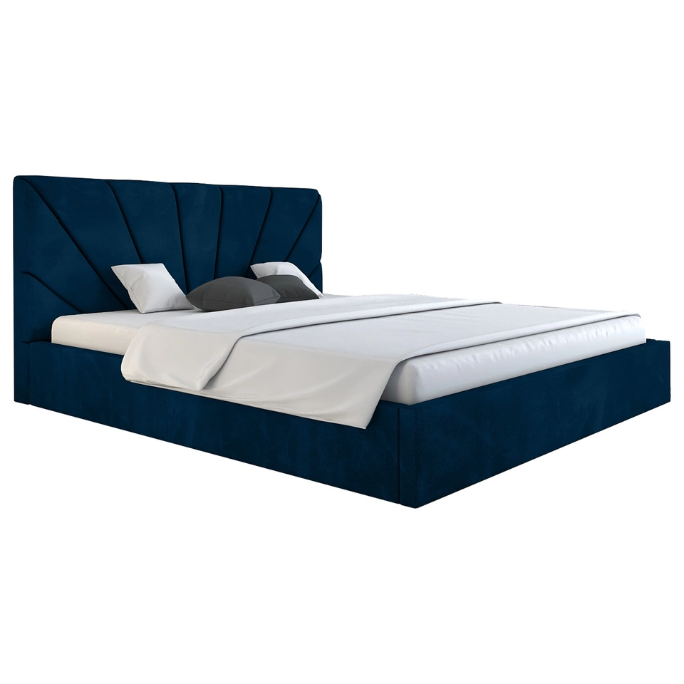 Samtbett Orlo 120x200 - Dunkelblau