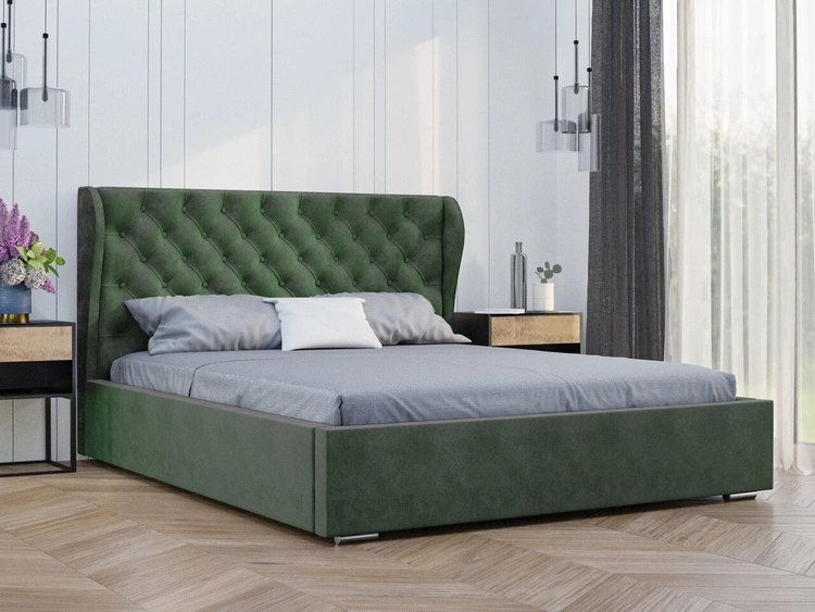 Elegantes Polsterbett Chesterfield 120x200 Florence - Grün