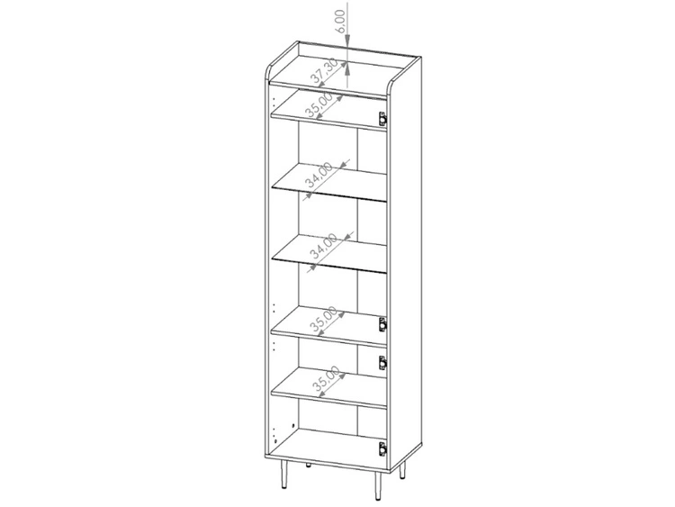 Vitrinenschrank 60 cm Vasa Braun