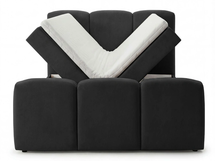 Boxspringbett mit Bettkasten 180x200 Campi Schwarz