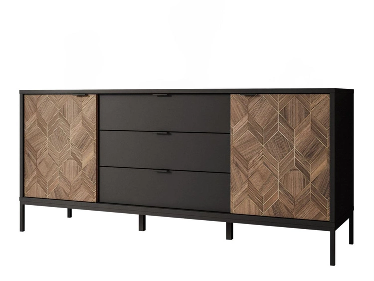 Kommode mit Türen und Schubladen Tavio Schwarz