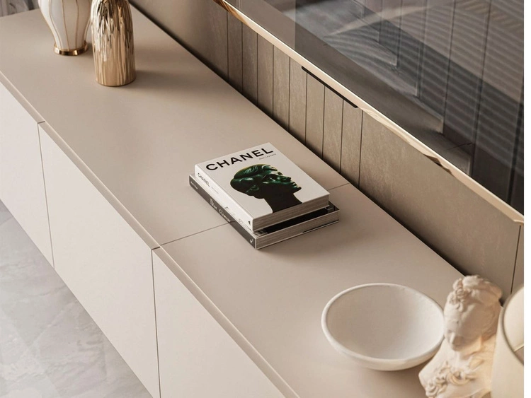 Hängeschrank mit Türen und LED-Beleuchtung 200 cm Nodoo Kaschmir