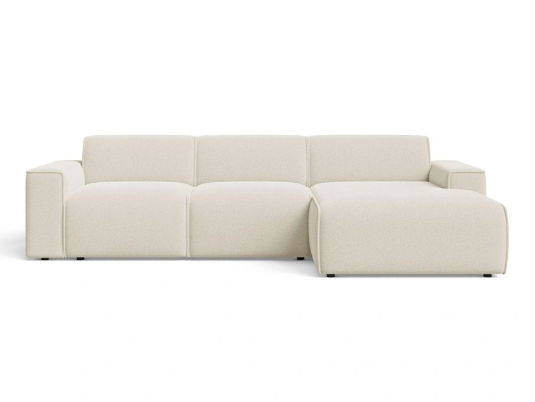 Ecksofa L-Form Rechts Lavia Bouclé-Stoff Hellbeige