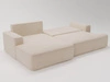Ecksofa L-Form Links mit Schlaffunktion und Bettkasten California Beige