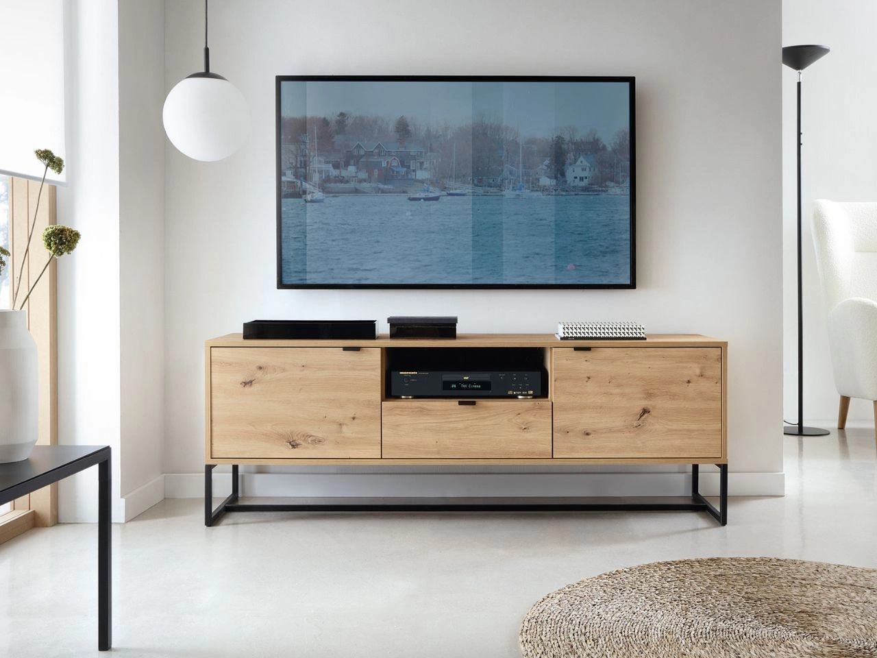 TV-Lowboard mit Schublade und Türen Anime Eiche Artisan