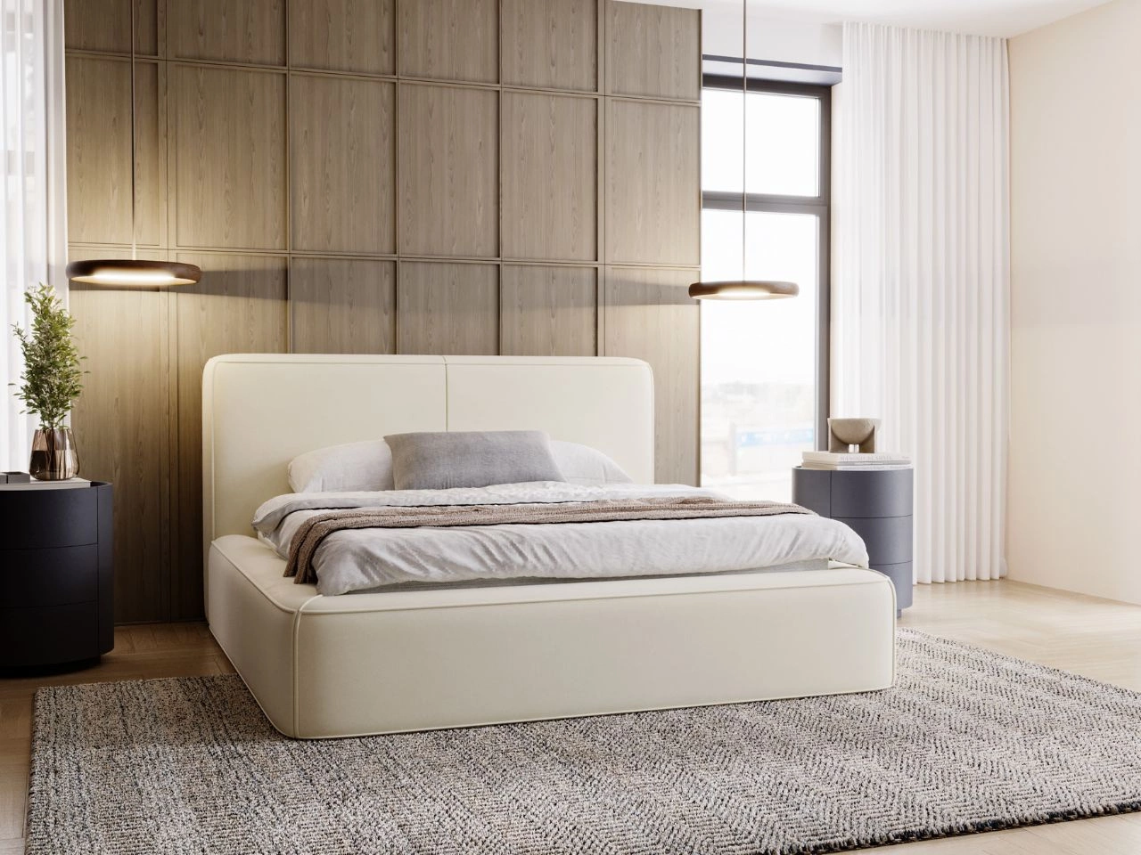 Polsterbett mit Bettkasten und Lattenrost 160x200 Amaro Grau