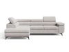 Ecksofa L-Form mit Schlaffunktion und Bettkasten Argon Links Grau