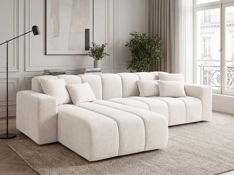 Ecksofa L-Form Links Nork Creme