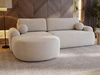 Ecksofa L-Form Links mit Schlaffunktion und Bettkasten Aurio Creme