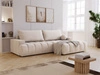 Ecksofa L-Form mit Schlaffunktion und Bettkasten Havi Rechts Hellbeige