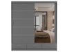 Kleiderschrank mit Spiegel 203 cm Fiore Grau