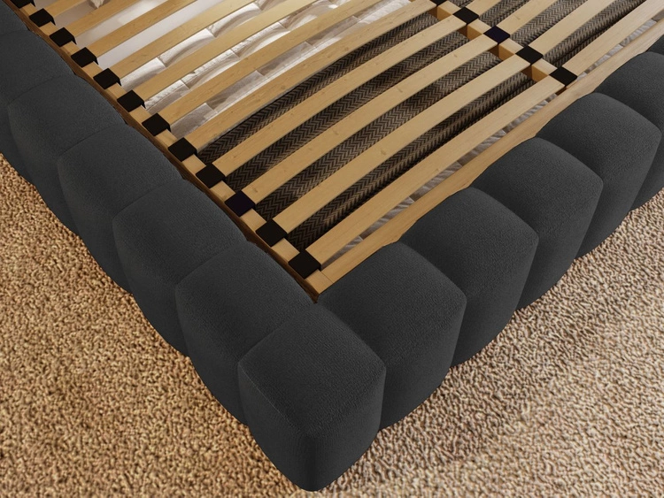 Polsterbett mit Bettkasten und Lattenrost 160x200 Rotto Schwarz