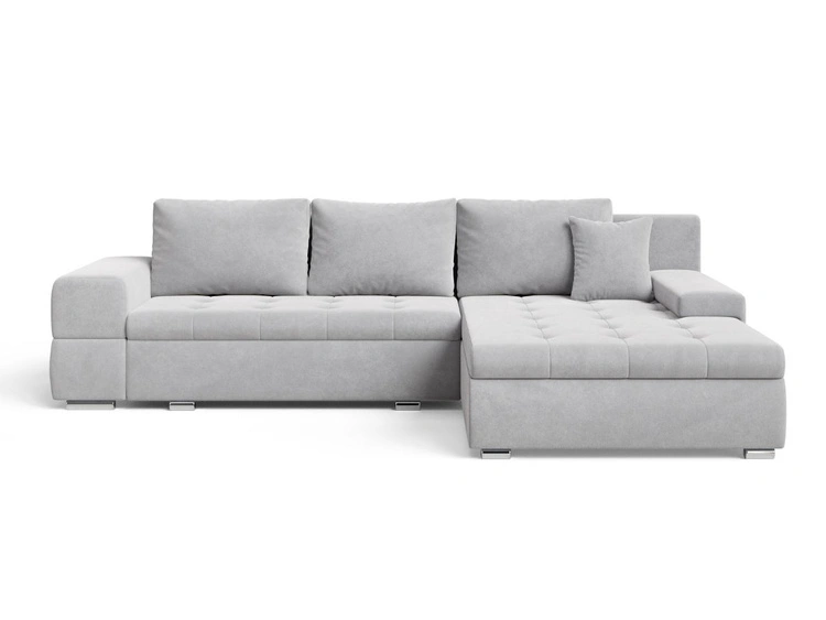 Ecksofa L-Form mit Schlaffunktion und Bettkasten Sonia Grau
