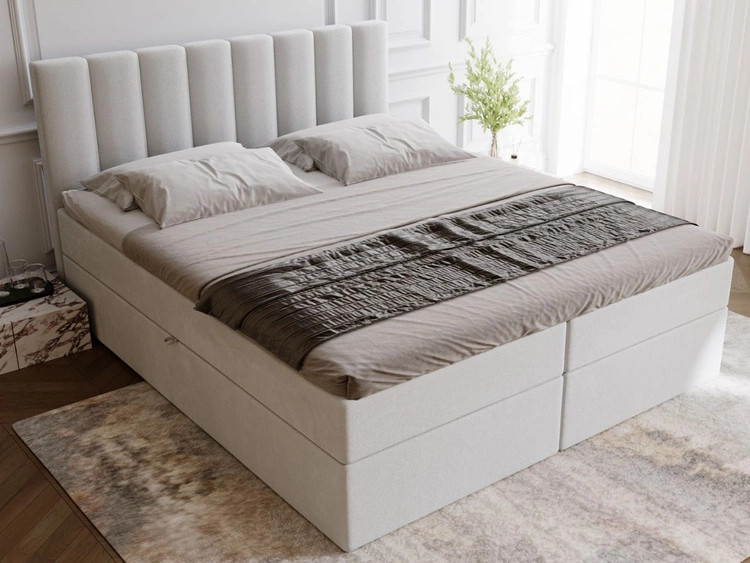 Boxspringbett mit Bettkasten 180x200 Mocca Grau
