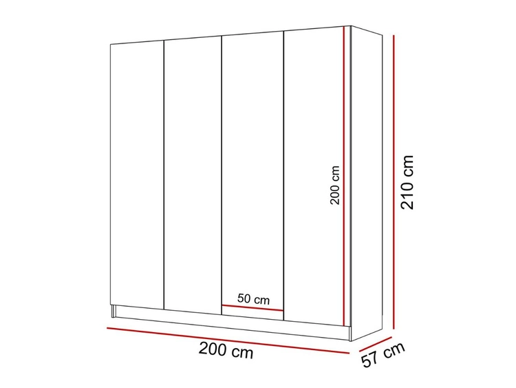 Kleiderschrank mit Drehtüren, Schubladen und Spiegeln Ameli Weiß Hochglanz