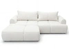 Ecksofa L-Form Links mit Schlaffunktion und Bettkasten Bonno Creme 
