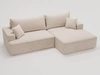 Ecksofa L-Form Rechts mit Schlaffunktion und Bettkasten California Beige