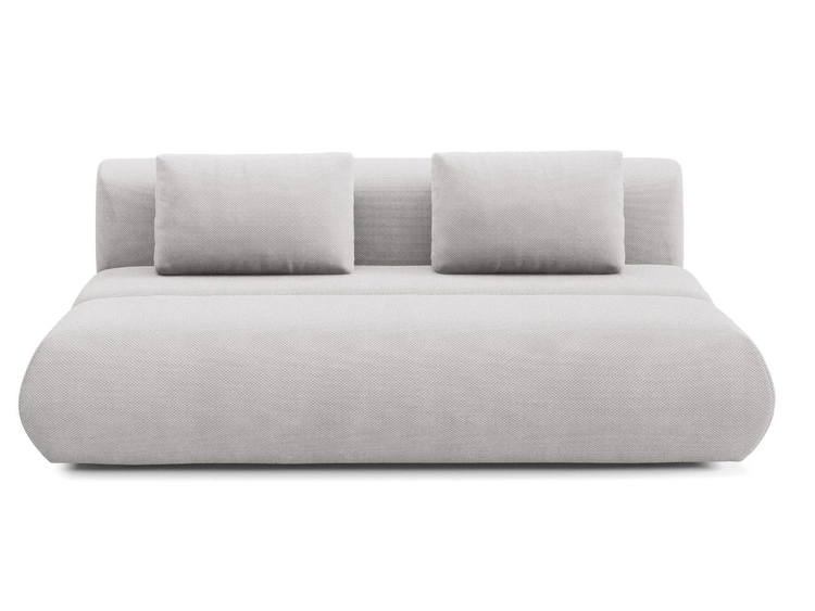 Schlafsofa mit verstellbarer Rückenlehne, Schlaffunktion und Bettkasten Figo Grau