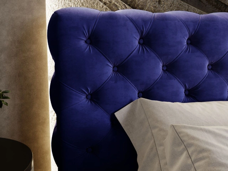 Polsterbett mit Bettkasten und Lattenrost 140x200 Apollo Blau