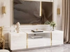 TV-Lowboard im Glamour-Stil, zweitürig mit Schublade Lunelie Weiß Hochglanz