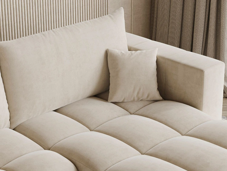 Ecksofa L-Form mit Schlaffunktion und Bettkasten Neva Beige