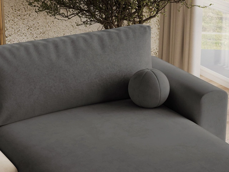 Ecksofa L-Form mit Schlaffunktion und Bettkasten Aurora Dunkelgrau