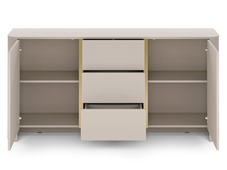 Zweitürige Kommode mit goldener Zierleiste Brillo Kaschmir