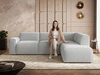 Ecksofa L-Form Rechts Eluno Bouclé-Stoff Grau