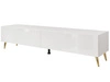 TV-Lowboard mit Türen auf Goldenen Metallbeinen 175 cm Sorelle Weiß Hochglanz