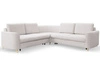 Ecksofa L-Form Rechts mit Schlaffunktion und Bettkasten Limon Creme