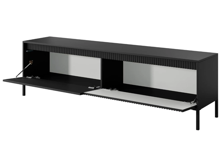 TV-Lowboard mit Türen 187 cm Sorano Schwarz