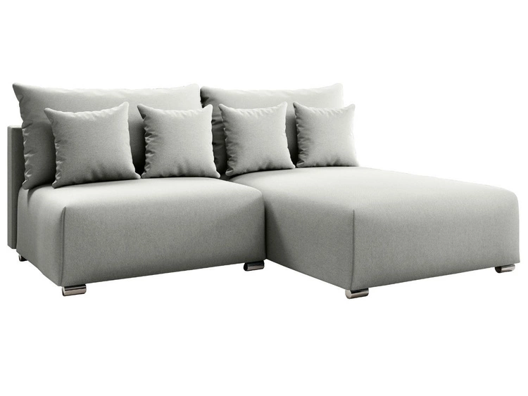 Ecksofa L-Form Rechts mit Schlaffunktion und Bettkasten Ronni Hellgrau